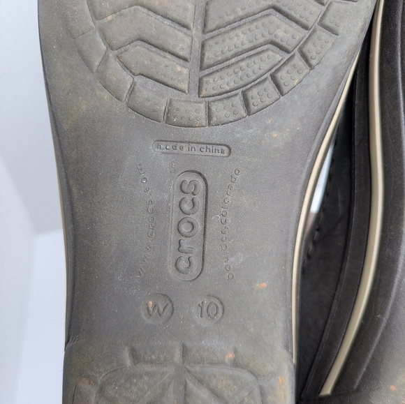 Crocs Brown Sandal Mary Jane Flats 10 Women - Picture 7 of 7